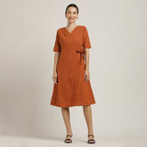 Wrap Dress - Autumn Rust